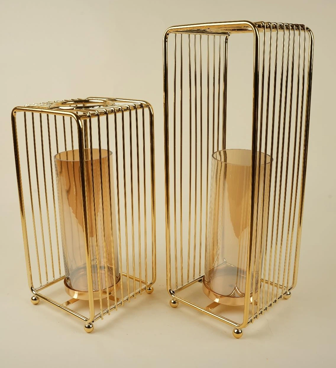 Rectangular Cage Shape Candle Stand - Small